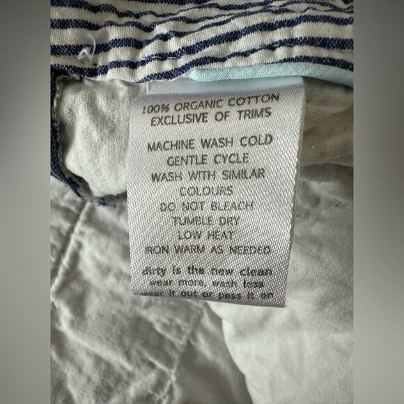 Toad & Co Organic Cotton Blue & White Striped Seersucker 5” Inseam Shorts Size 6 - Picture 7 of 9